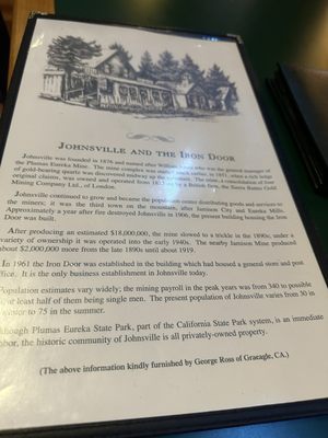 Menu photo 2 The Iron Door Johnsville, CA Menu photo 2 The Iron Door Johnsville, CA