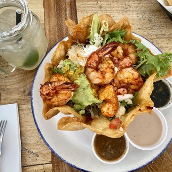 Los Agaves - Tostada Salad with shrimp - Tacos Near Me - Santa Barbara, California