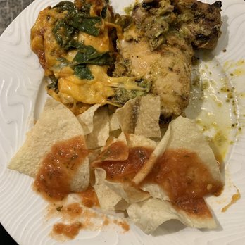 The Centurion Lounge - Veggie enchiladas, chicken, chips and salsa - Airport Lounges Near Me - Dallas, Texas