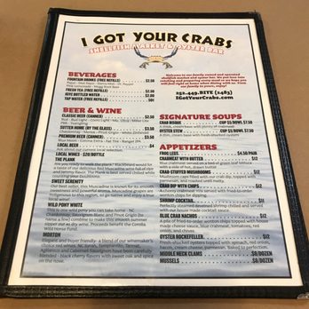 I Got Your Crabs - Menu - Seafood Near Me - Kitty Hawk, North Carolina