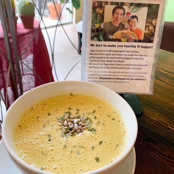 VegiOasis - Corn chowder soup - Vegan Near Me - Huntington Beach, California
