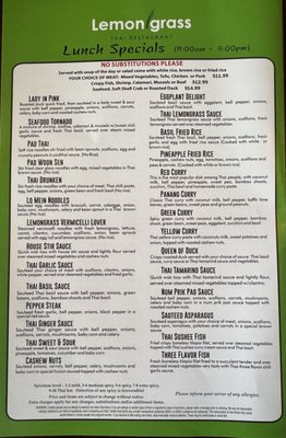 Menu photo 2 Lemongrass Thai Restaurant San Antonio, TX Menu photo 2 Lemongrass Thai Restaurant San Antonio, TX