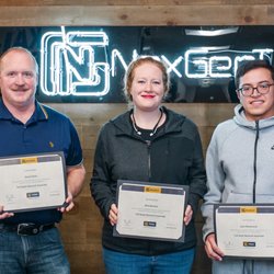 NexGenT - Students being awarded their FSNA certification after completing a skills qualification check