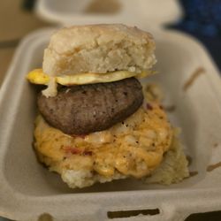 Jalapeño Pimento cheese sausage egg biscuit