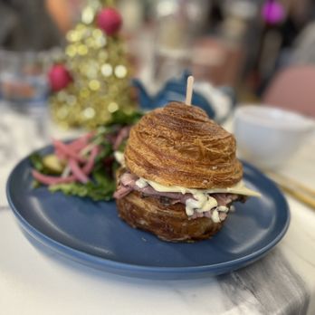 Lux Sucre Desserts - Roast beef with Swiss and onion jam and horseradish aioli. - Desserts Near Me - Wilsonville, Oregon