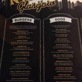 NYC Bar - Menu - Bars Near Me - Glasgow, GLG