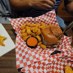 Mustang Lounge - Double Ladder 2 burger with tots