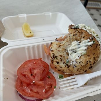 Mensch's Deli - Lox on a cream cheese bagel. - Delis Near Me - Evanston, Illinois