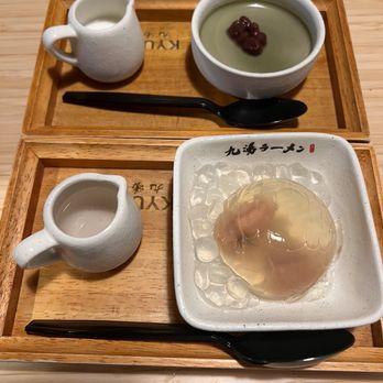 Kyuramen - Matcha Pudding W. Red Bean and Japanese Cherry Blossom Jelly - Ramen Near Me - Shenandoah, Texas