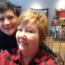 Lumen Hair Salon - Hair stylist extraordinaire, Charlene, with me and my new 'do' at Lumen Salon! Sorry, no makeup today for me!