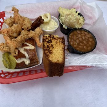 Moe's Original Bar B Que - Southern Fried Shrimp & 1/2 Smoked Chicken + Baked Beans & Potato Salad - Barbeque Near Me - Fort Collins, Colorado Moe's Original Bar B Que - Southern Fried Shrimp & 1/2 Smoked Chicken + Baked Beans & Potato Salad - Barbeque Near Me - Fort Collins, Colorado