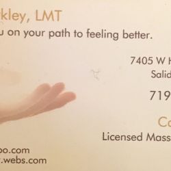 Carol Kirkley, LMT - Business card