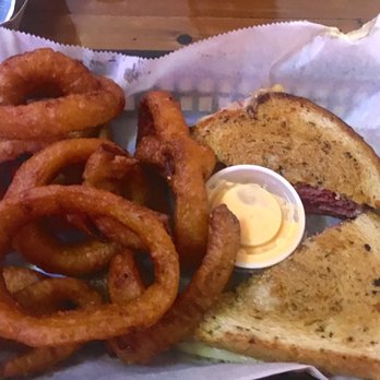 Slyder's Tavern - Reuben sandwich and beer battered onion rings (DELICIOUS!) - Bars Near Me - Dayton, Ohio Slyder's Tavern - Reuben sandwich and beer battered onion rings (DELICIOUS!) - Bars Near Me - Dayton, Ohio
