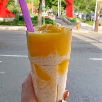 A+ Hong Kong Kitchen - Mango smoothie w/ coconut milk & sago - $4.75 - Cantonese Near Me - Seattle, Washington
