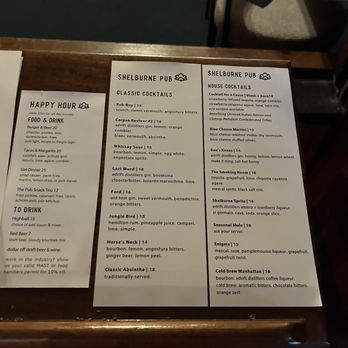 Shelburne Pub - Cocktail menu - American Near Me - Seaview, Washington Shelburne Pub - Cocktail menu - American Near Me - Seaview, Washington