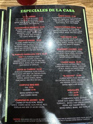 Menu photo 1 El Cerrito Springtown, TX Menu photo 1 El Cerrito Springtown, TX