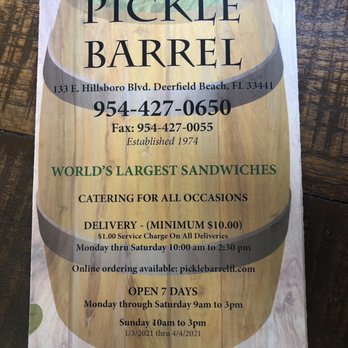Pickle Barrel Deli - Delis Near Me - Deerfield Beach, Florida