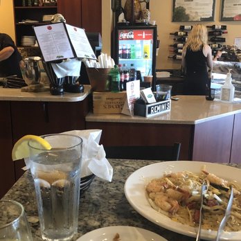Remini's - Shrimp and Scallops Fettuccine; watching the chefs cook. - Italian Near Me - Roanoke, Virginia