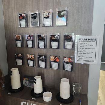 Mixter Nitrogen Creamery + Coffee - Recipe wall where you pick up your serving cup - Ice Cream & Frozen Yogurt Near Me - Jacksonville, Florida