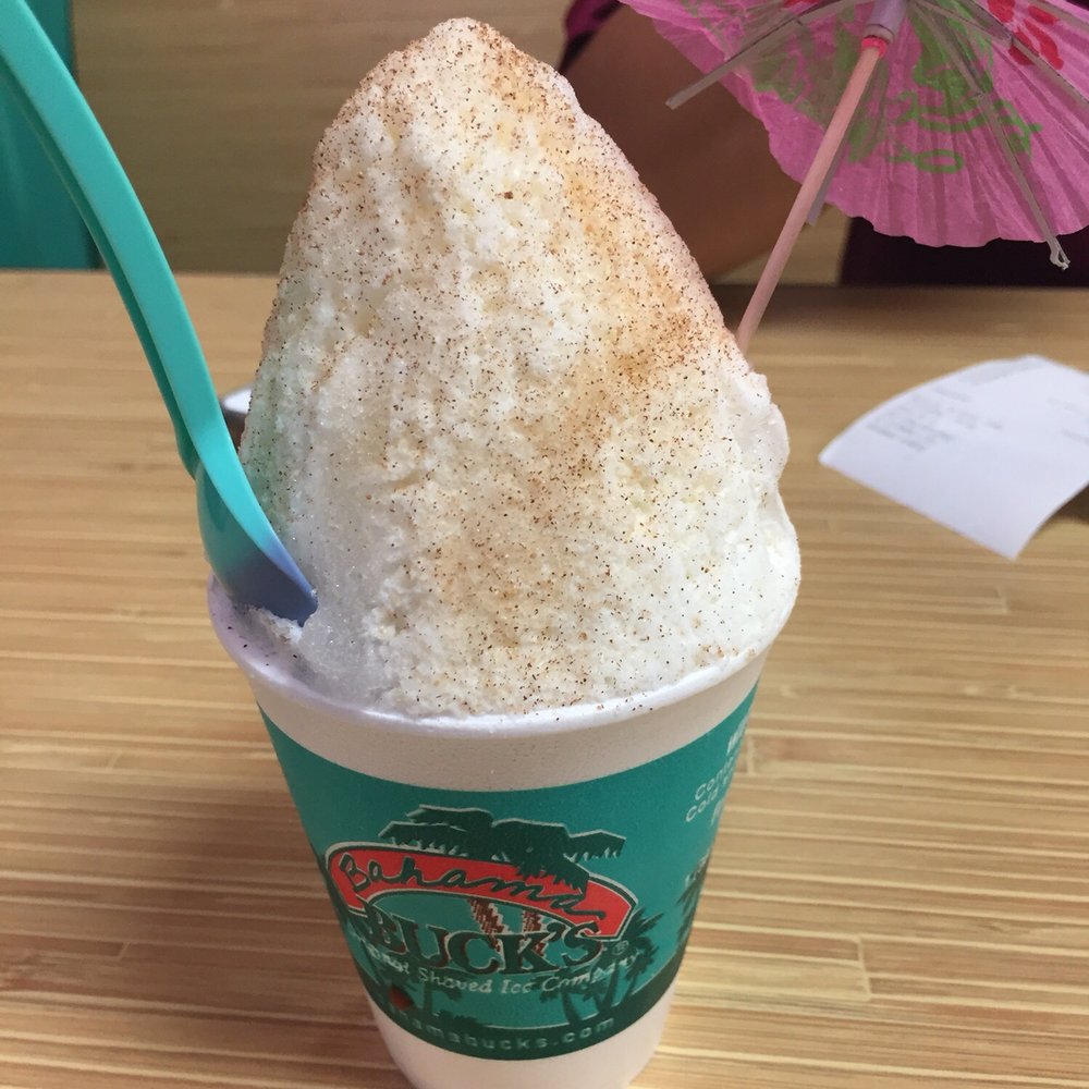 Bahama Buck's - Coconut Creme with cinnamon sugar! - Shaved Ice Near Me - Universal City, Texas