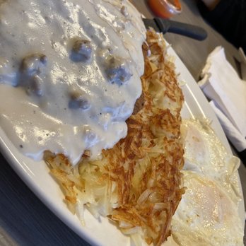 Pacific Southern - Chicken fried steak with hash browns and over medium eggs. - Southern Near Me - Tacoma, Washington Pacific Southern - Chicken fried steak with hash browns and over medium eggs. - Southern Near Me - Tacoma, Washington