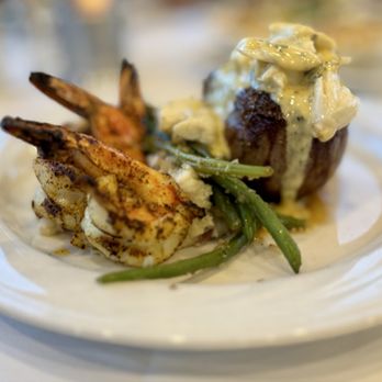 2Johns - 10 7oz Filet Oscar style with crab meat and grilled shrimp - Steakhouses Near Me - Bossier City, Louisiana
