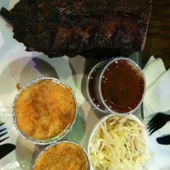 Smoque BBQ - Baby Back Ribs - Full Slab, Mac & Cheese, Peach Cobbler, Coleslaw, and bbq sauce. - Barbeque Near Me - Chicago, Illinois Smoque BBQ - Baby Back Ribs - Full Slab, Mac & Cheese, Peach Cobbler, Coleslaw, and bbq sauce. - Barbeque Near Me - Chicago, Illinois