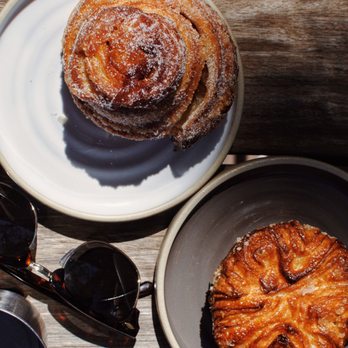 Alpine Modern Cafe - Morning Bun and Kouign Amann getting toasty in the sunlight Instagram @tabletopviews - Cafes Near Me - Boulder, Colorado