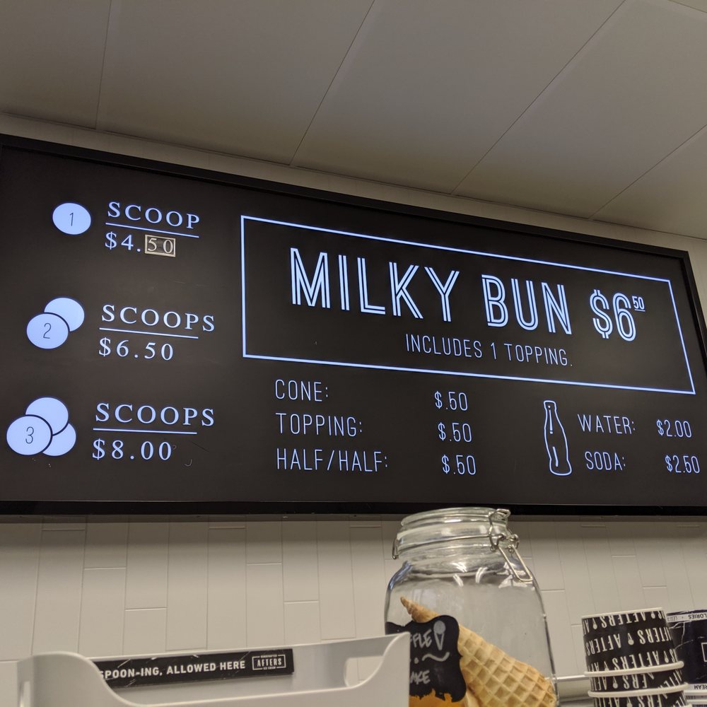 Afters Ice Cream - menu - Ice Cream & Frozen Yogurt Near Me - Fullerton, California