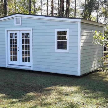 Cool Sheds - 12 x 24 side gable shed made into a guest cottage. This has wood LP Smart Lap siding and custom paint. - Self Storage Near Me - Greer, South Carolina Cool Sheds - 12 x 24 side gable shed made into a guest cottage. This has wood LP Smart Lap siding and custom paint. - Self Storage Near Me - Greer, South Carolina
