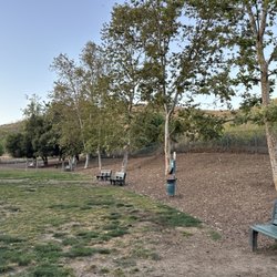 Calabasas Bark Park - Grassy area, then wood chips for the other two sides