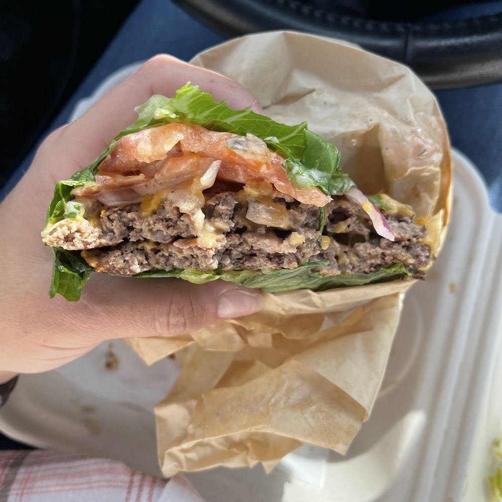 Spanky Burger and Brew - Double Spanky Burger with Cheese, lettuce wrapped. - Burgers Near Me - Tacoma, Washington Spanky Burger and Brew - Double Spanky Burger with Cheese, lettuce wrapped. - Burgers Near Me - Tacoma, Washington