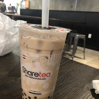 Sharetea - Original Milk Tea with Boba (80% sweetness level) - Bubble Tea Near Me - Houston, Texas