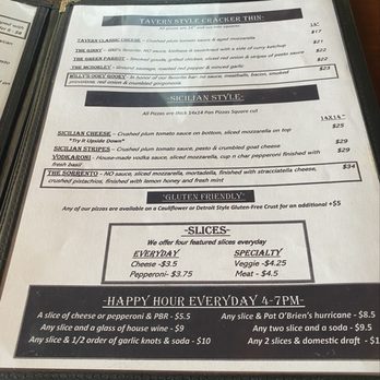 The Nona Slice House - Menu- (8/2025) Tavern Style Cracker Thin, Sicilian, Gluten Friendly & Happy Hour - Pizza Near Me - Safety Harbor, Florida