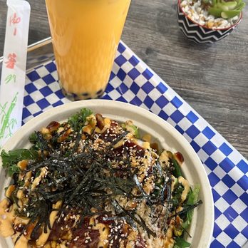 Ono Poke - Papaya Milk Tea Build Your Own Regular Poke Bowl - Salad Near Me - Hurst, Texas Ono Poke - Papaya Milk Tea Build Your Own Regular Poke Bowl - Salad Near Me - Hurst, Texas