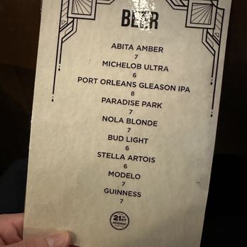 21st Amendment at La Louisiane - Menu (January 2023) - Bars Near Me - New Orleans, Louisiana