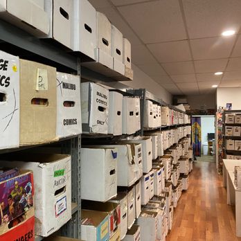 Spero’s Heroes Comic Book Store - This room is wall to wall, ceiling to floor boxes of $1 comics - Comic Books Near Me - Chatsworth, California Spero’s Heroes Comic Book Store - This room is wall to wall, ceiling to floor boxes of $1 comics - Comic Books Near Me - Chatsworth, California