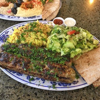 Jerusalem Organic Kitchen - Skewer Platter with rice - Middle Eastern Near Me - Berkeley, California