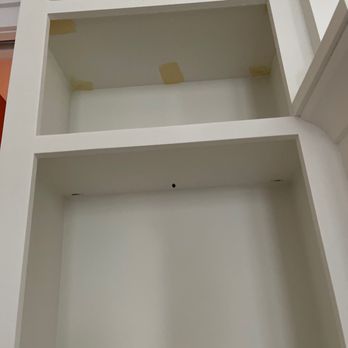 CertaPro Painters - did not fill all the wood holes and did not sand any of the built in before painting - Painters Near Me - East Northport, New York CertaPro Painters - did not fill all the wood holes and did not sand any of the built in before painting - Painters Near Me - East Northport, New York