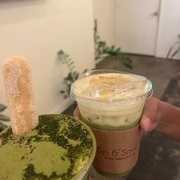 Tiramisu matcha and corn matcha. Tiramisu matcha and corn matcha.