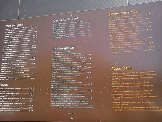 Menu photo 5 Queen Food and Music Madrid, M Menu photo 5 Queen Food and Music Madrid, M