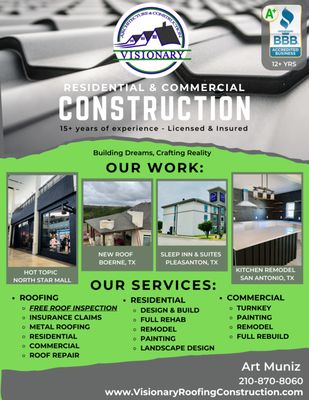 Visionary Roofing & Remodeling Logo