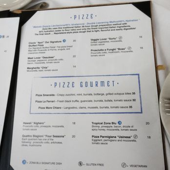 Zona Blu West Palm Beach - Menu - Sardinian Near Me - West Palm Beach, Florida
