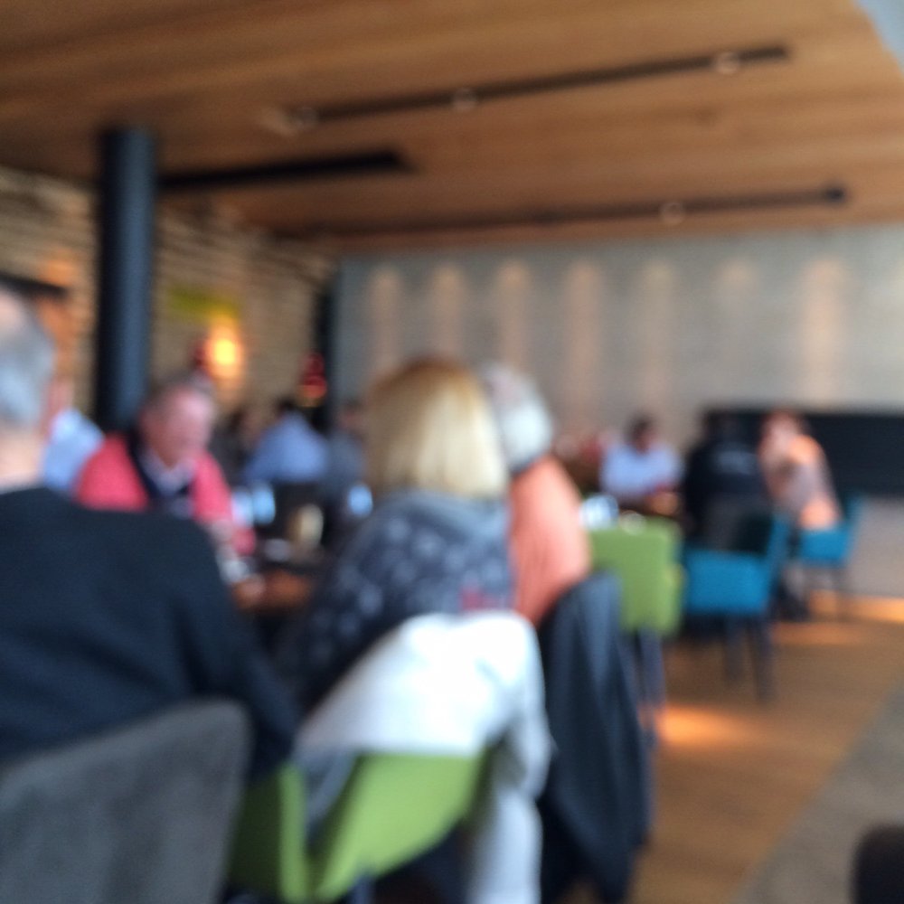 Hotel Hermitage Luzern - I was so excited by the mew decor that i blurred the photo! Restaurant was FULL - Hotels Near Me - Luzern, LU