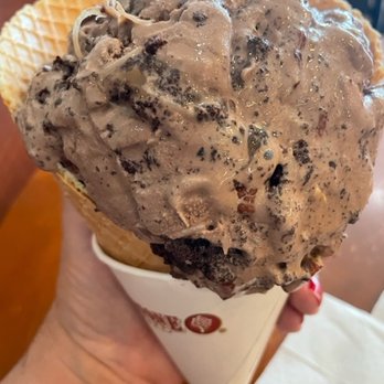 Cold Stone Creamery - My LARGE German Chocolate Cake ice cream in a cone (almost the size of my head) - Ice Cream & Frozen Yogurt Near Me - La Quinta, California Cold Stone Creamery - My LARGE German Chocolate Cake ice cream in a cone (almost the size of my head) - Ice Cream & Frozen Yogurt Near Me - La Quinta, California
