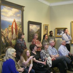 Logan Fine Art Gallery - Patrons enjoy the display of Christian and Mormon art.