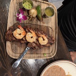 Perfect steak and shrimp!