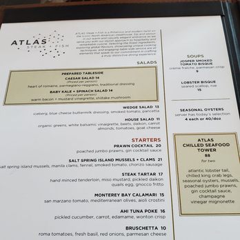 Atlas Steak + Fish - Menu (page 1) - Steakhouses Near Me - Edmonton, Alberta Atlas Steak + Fish - Menu (page 1) - Steakhouses Near Me - Edmonton, Alberta