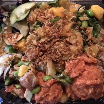 Poke Salad Bar - Medium with 2 scoops of spicy tuna and 1 scoop of albacore - Poke Near Me - Pasadena, California Poke Salad Bar - Medium with 2 scoops of spicy tuna and 1 scoop of albacore - Poke Near Me - Pasadena, California