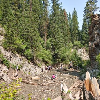 Donut Falls - Water is low, which makes for easy crossing - Hiking Near Me - Salt Lake City, Utah Donut Falls - Water is low, which makes for easy crossing - Hiking Near Me - Salt Lake City, Utah